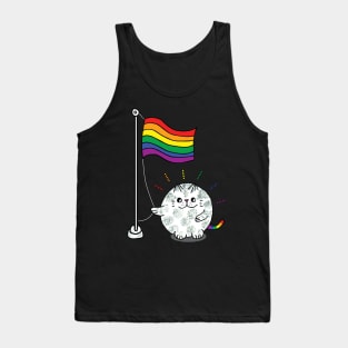 Raise the pride flag lgbtq cat Tank Top